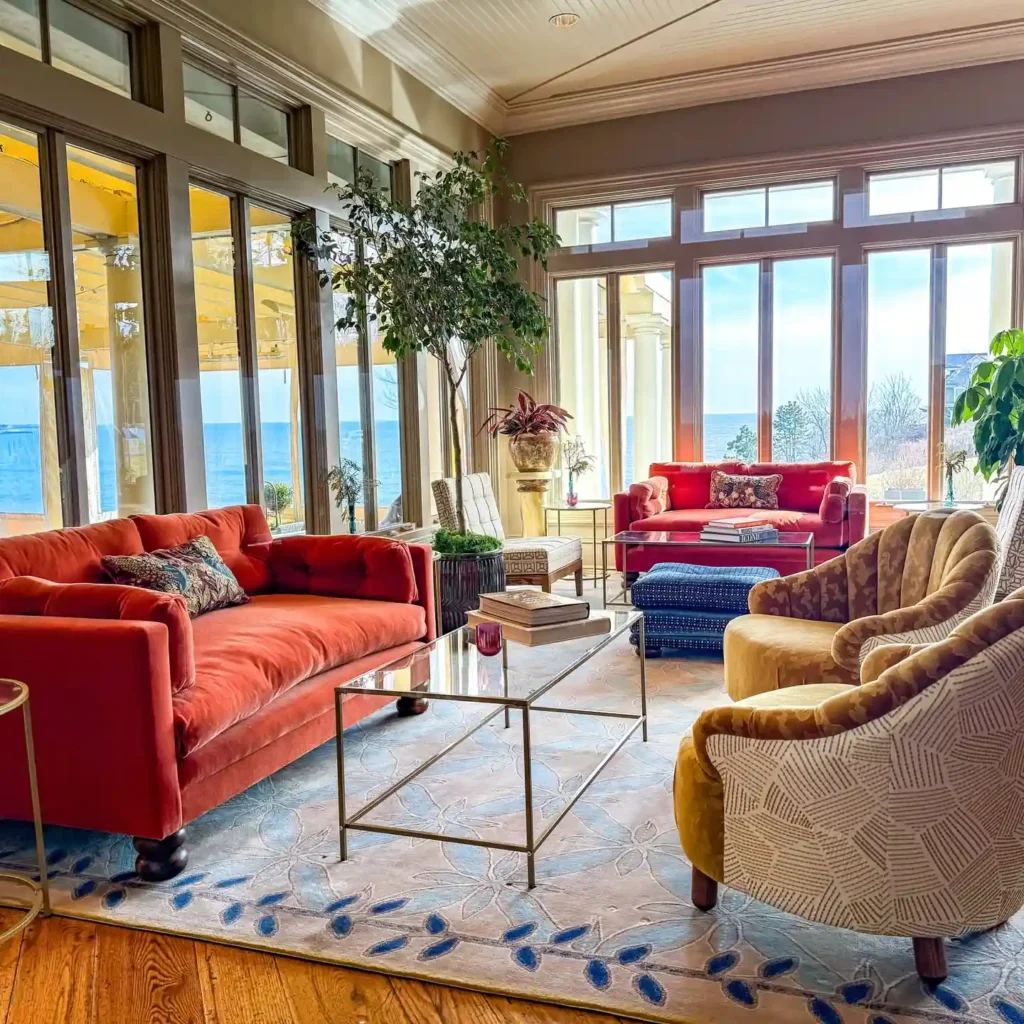 living room ideas for red couches