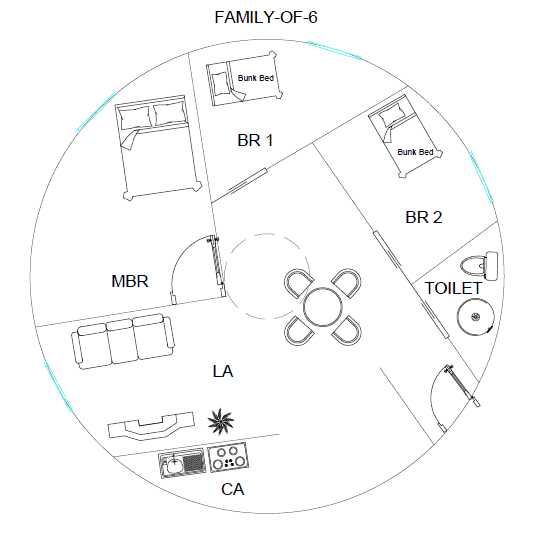 family of 6 floor plan