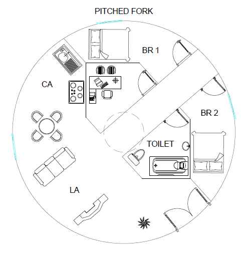 pitched fork floor plan