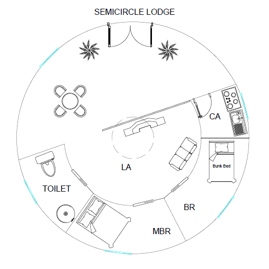 semicircle lodge floor plan