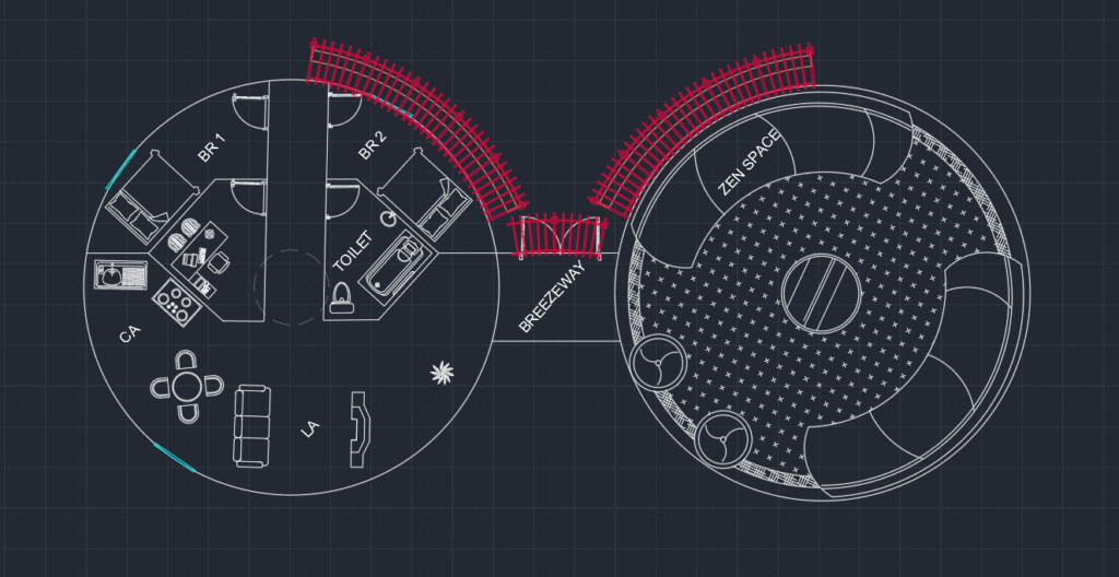 connecting yurt plan