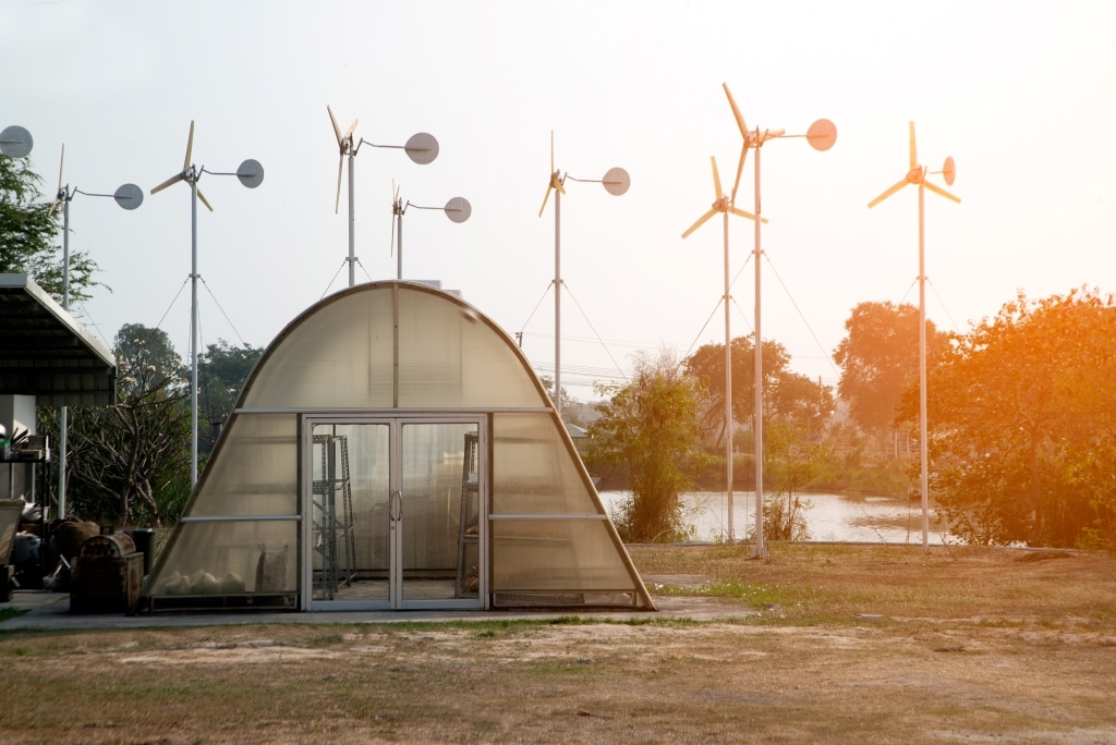 solar and wind turbine