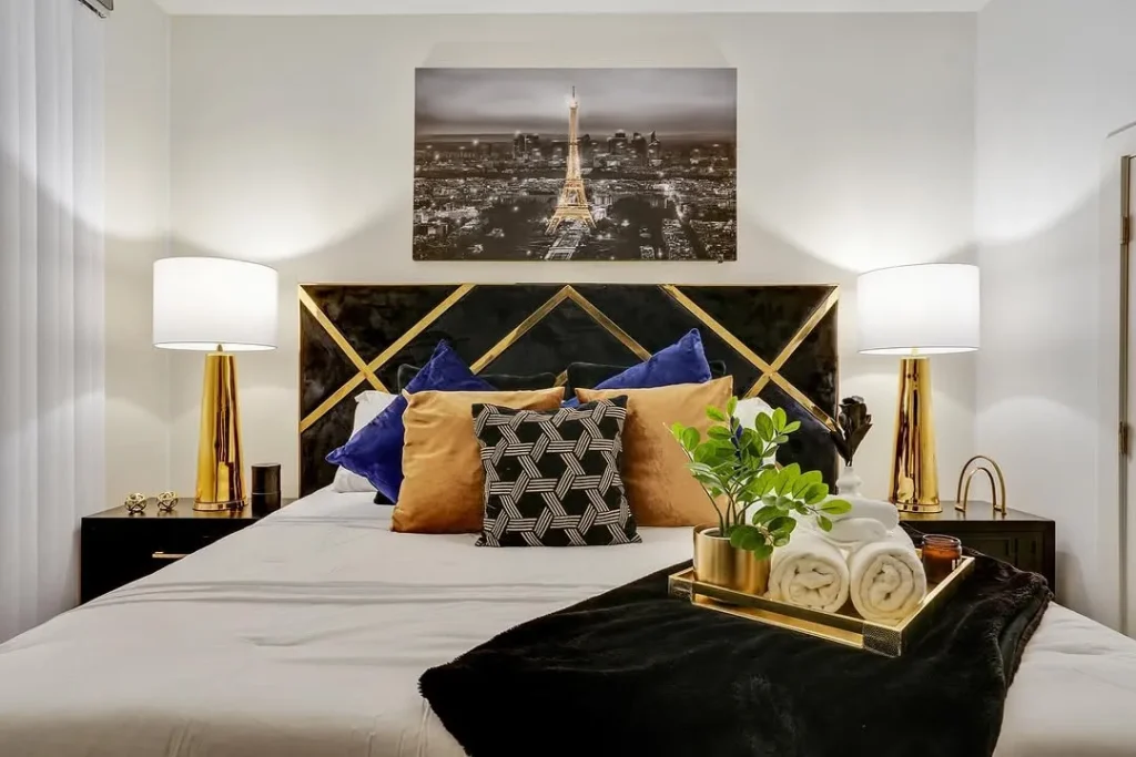 bedroom ideas with gold accents