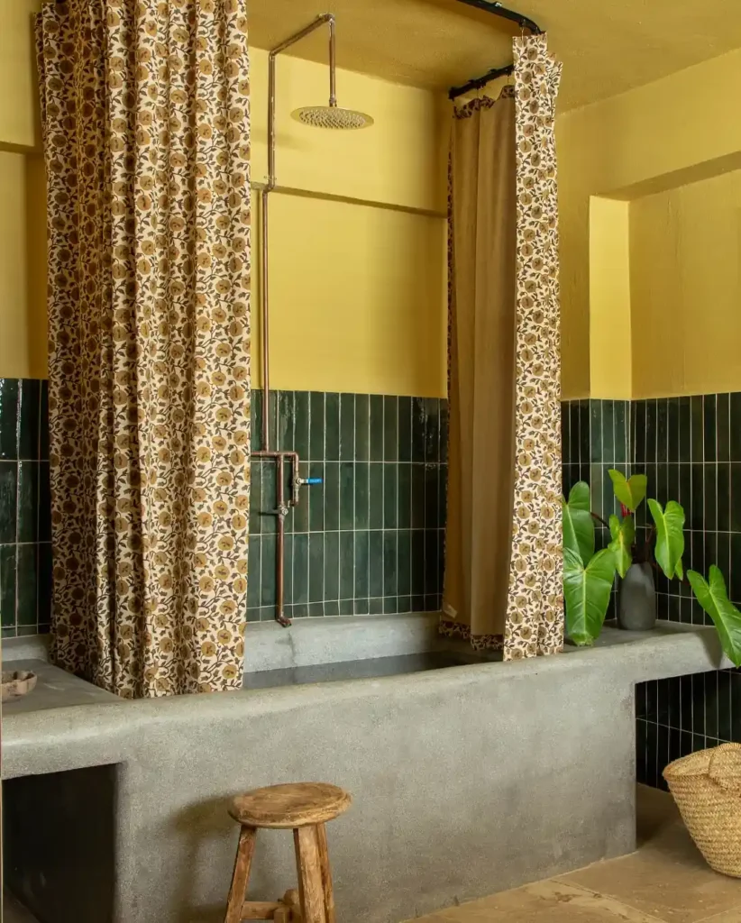 bathroom ideas yellow and green