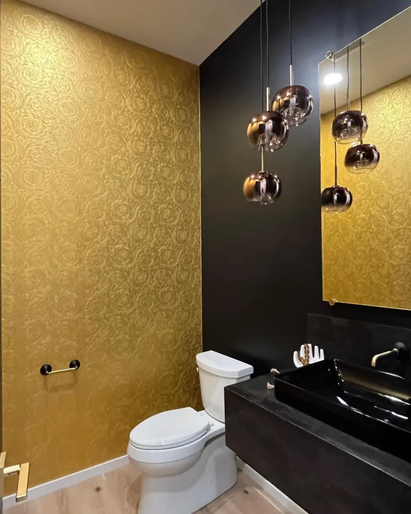bathroom ideas yellow and black