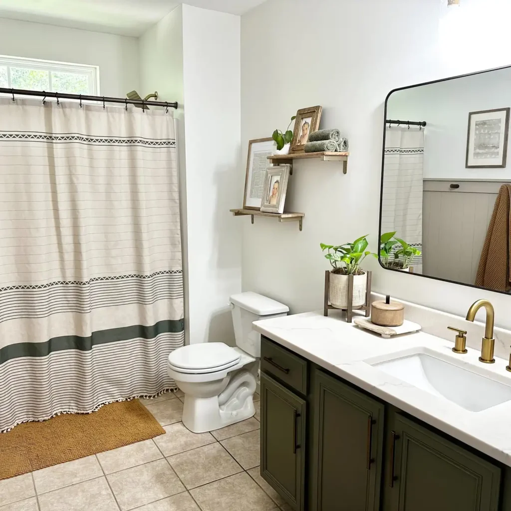 bathroom ideas with shower curtain